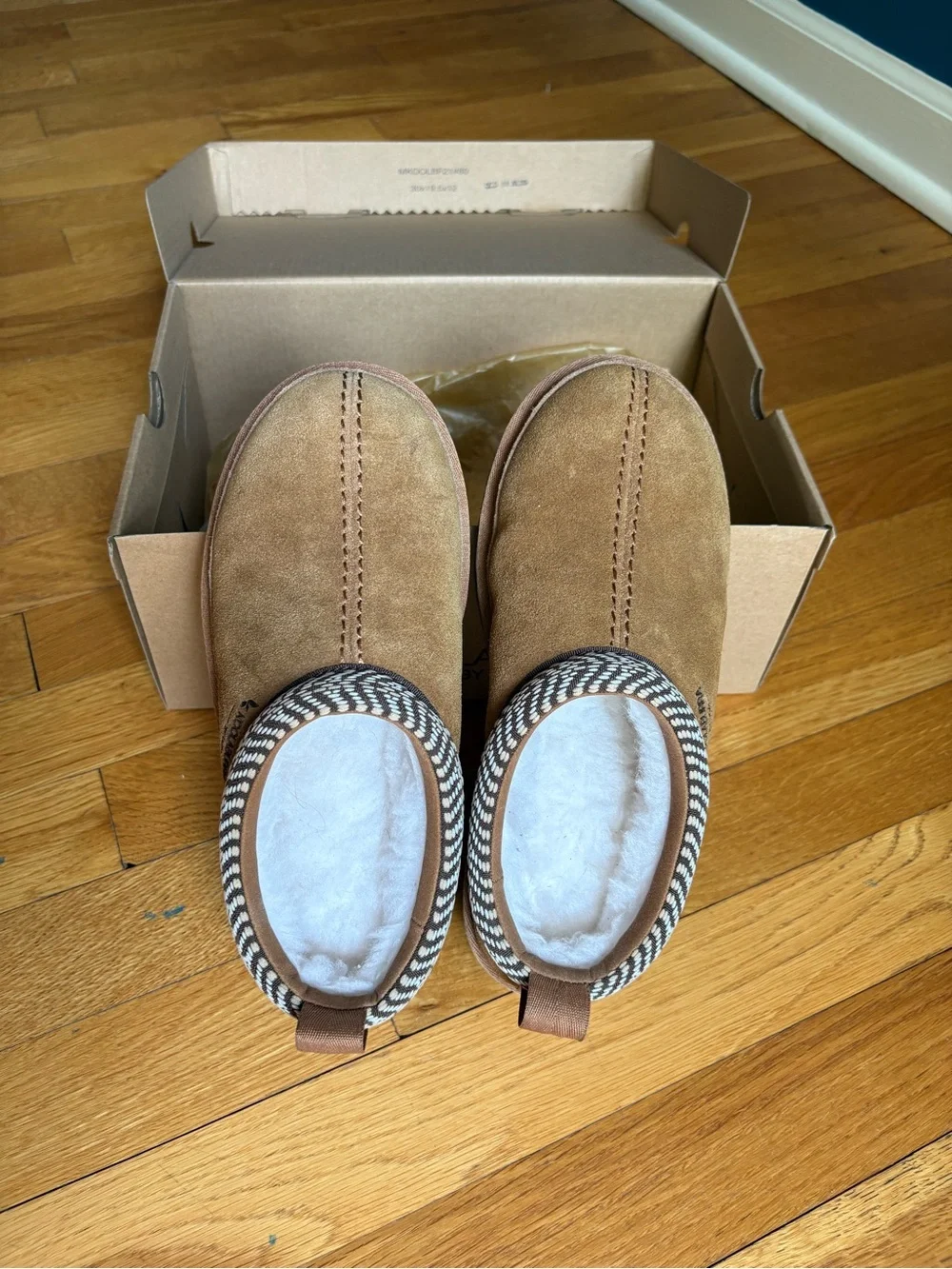 Koolaburra Kids Brown Suede Slip-On Clog with Shearling Lining